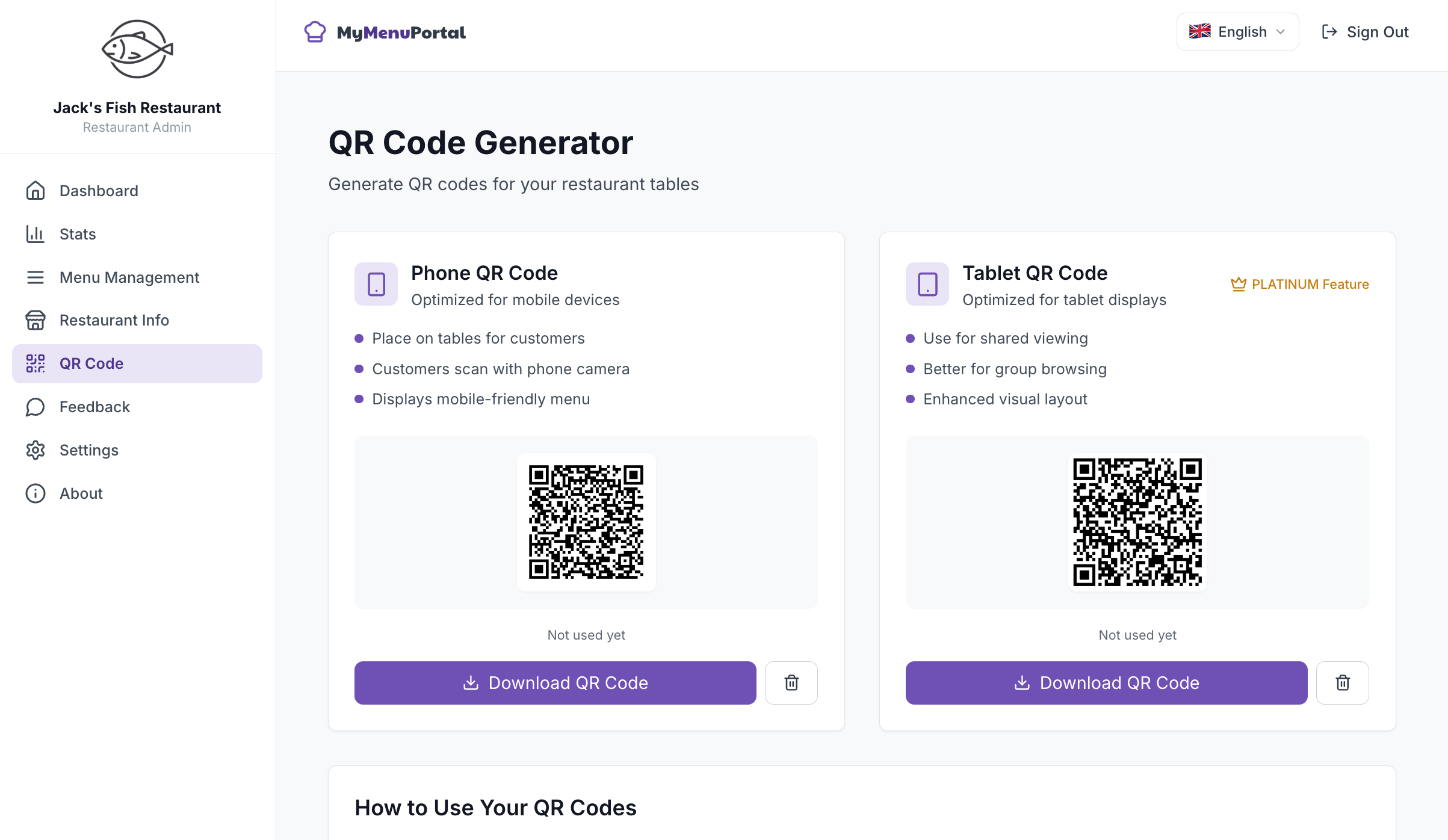 QR Code Page