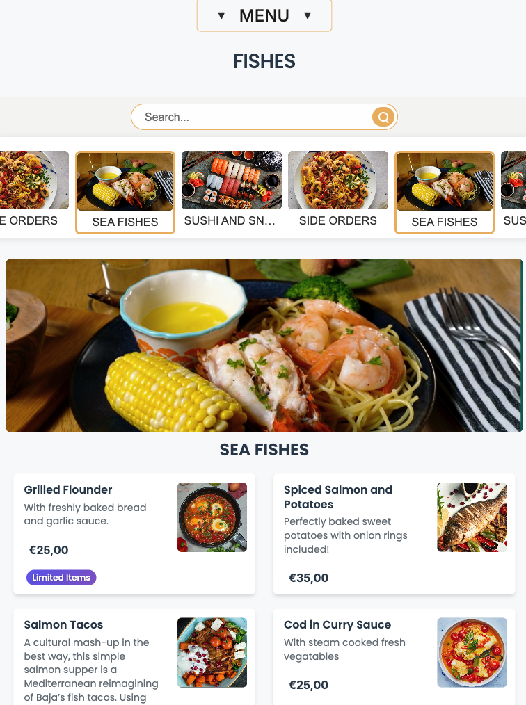 Tablet QR Menu Premium